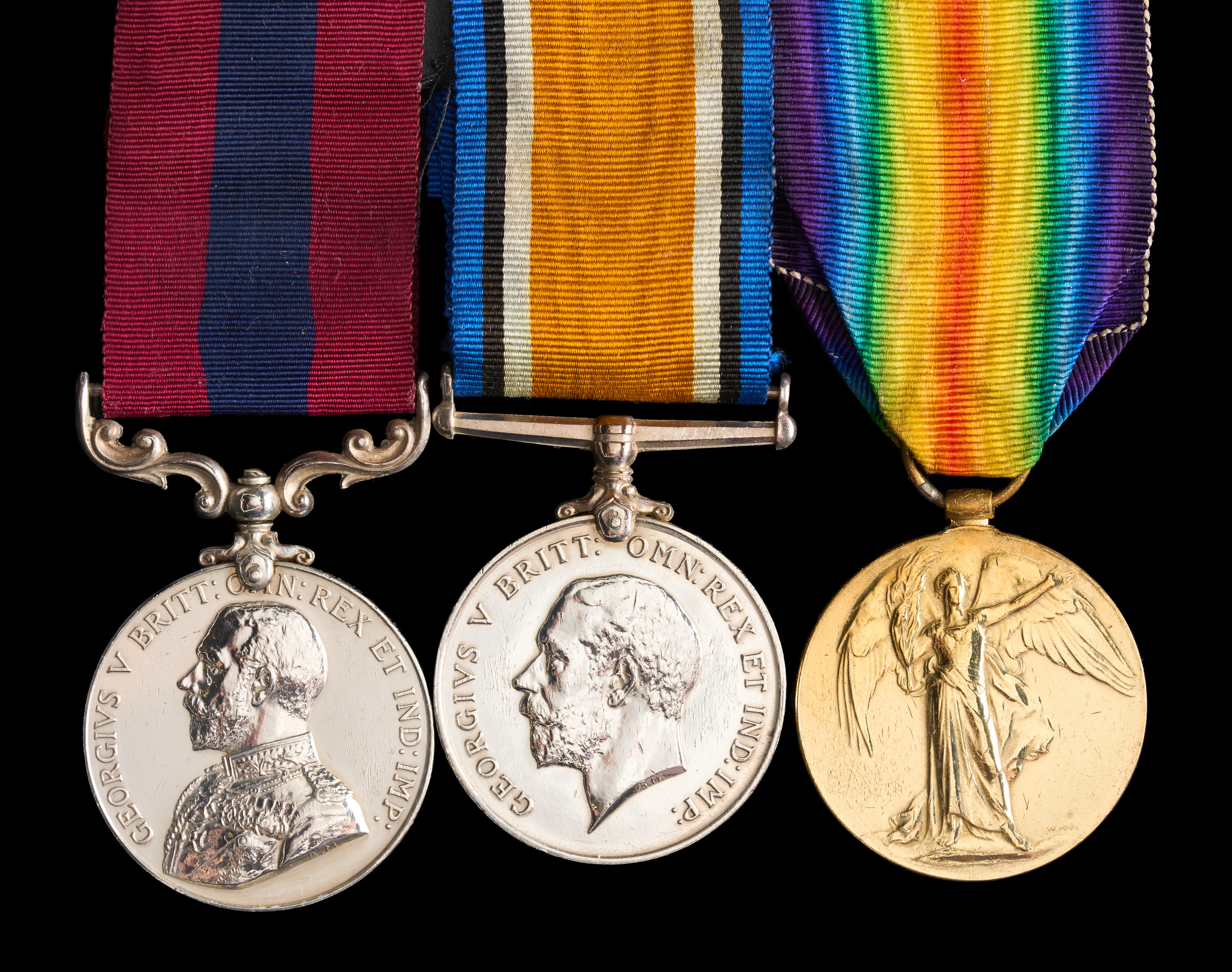 Thomas Robishaw : (L to R) Distinguished Conduct Medal; British War Medal; Allied Victory Medal